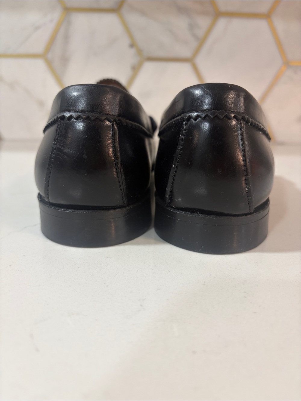 G.H. Bass Weejuns Black Leather Penny Loafers Preppy Slip On W 9.5 C | Fits 10 - Picture 6 of 9